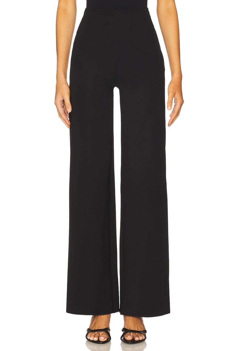 Commando Sleek Black Neoprene Wide Leg Pants Size M